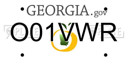O01VWR Georgia License Plate