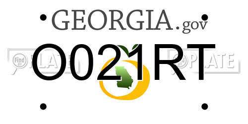 O021RT Georgia License Plate