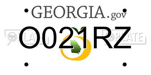 O021RZ Georgia License Plate