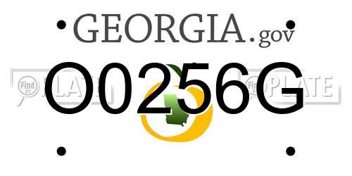 O0256G Georgia License Plate