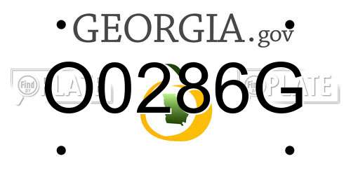 O0286G Georgia License Plate