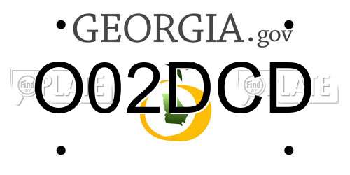 O02DCD Georgia License Plate