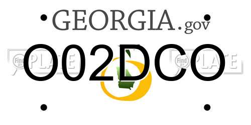 O02DCO Georgia License Plate