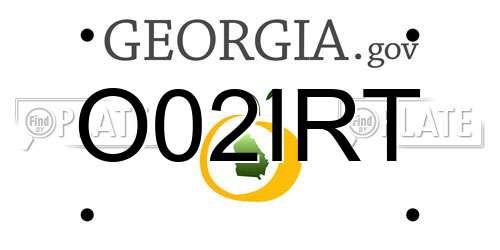 O02IRT Georgia License Plate