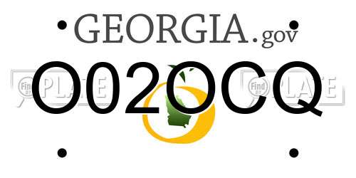 O02OCQ Georgia License Plate
