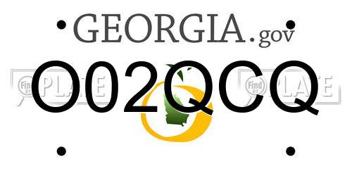 O02QCQ Georgia License Plate