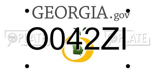 O042ZI Georgia License Plate