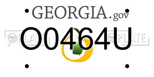O0464U Georgia License Plate