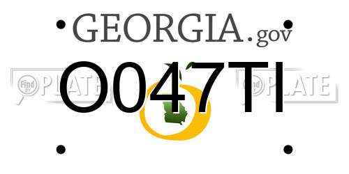 O047TI Georgia License Plate