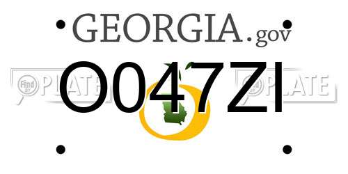 O047ZI Georgia License Plate