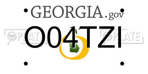 O04TZI Georgia License Plate