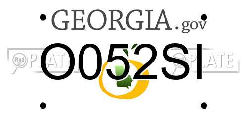 O052SI Georgia License Plate