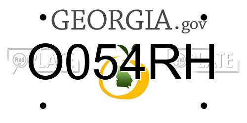 O054RH Georgia License Plate