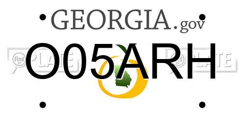 O05ARH Georgia License Plate