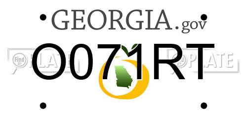 O071RT Georgia License Plate