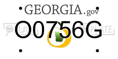 O0756G Georgia License Plate