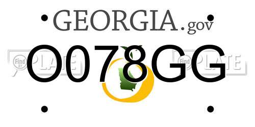 O078GG Georgia License Plate