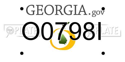 O0798I Georgia License Plate