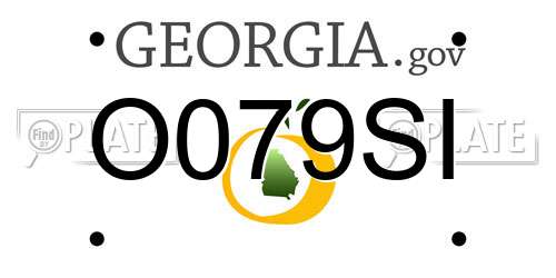 O079SI Georgia License Plate