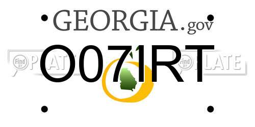 O07IRT Georgia License Plate