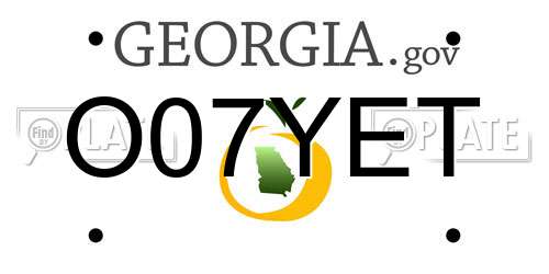O07YET Georgia License Plate
