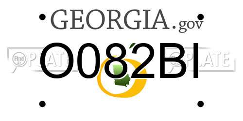 O082BI Georgia License Plate
