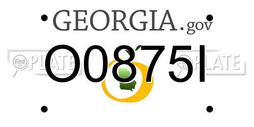 O0875I Georgia License Plate