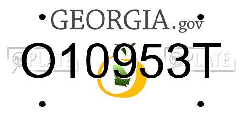 O10953T Georgia License Plate