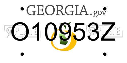 O10953Z Georgia License Plate