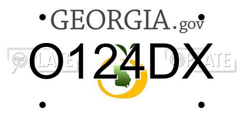 O124DX Georgia License Plate
