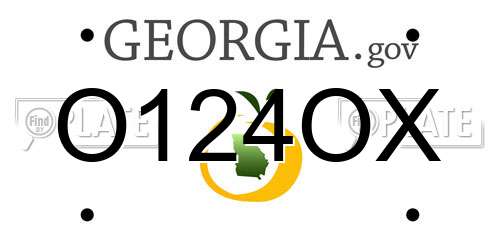 O124OX Georgia License Plate
