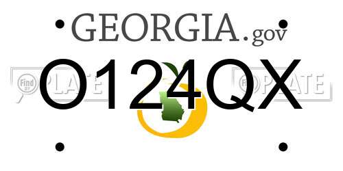 O124QX Georgia License Plate