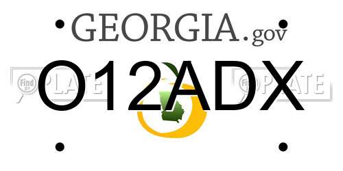 O12ADX Georgia License Plate