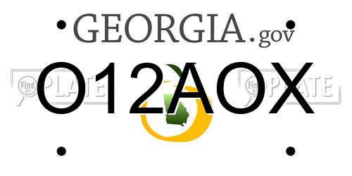 O12AOX Georgia License Plate