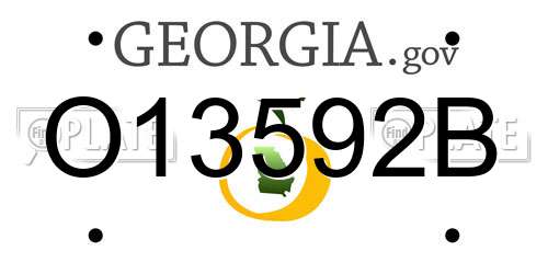O13592B Georgia License Plate
