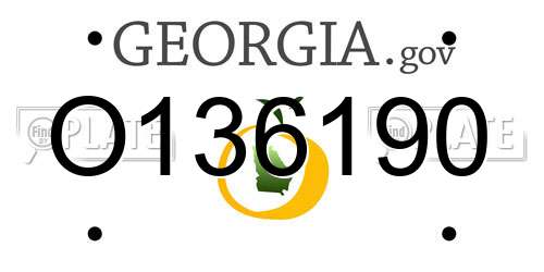 O136190 Georgia License Plate