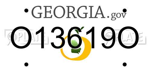 O13619O Georgia License Plate
