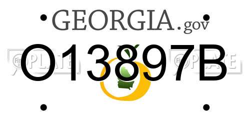 O13897B Georgia License Plate
