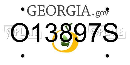 O13897S Georgia License Plate