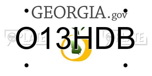 O13HDB Georgia License Plate