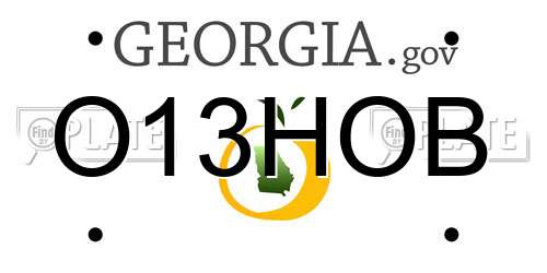 O13HOB Georgia License Plate