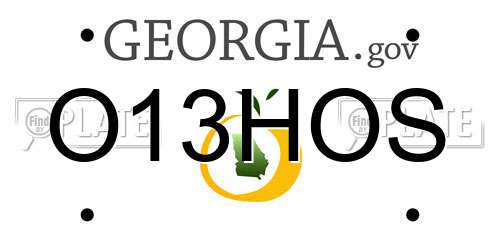 O13HOS Georgia License Plate