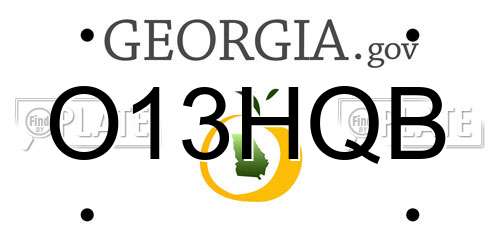 O13HQB Georgia License Plate