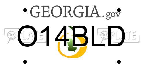 O14BLD Georgia License Plate