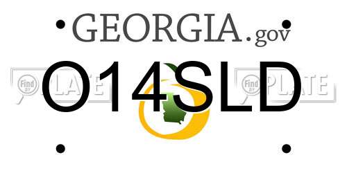 O14SLD Georgia License Plate