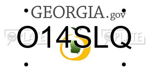 O14SLQ Georgia License Plate