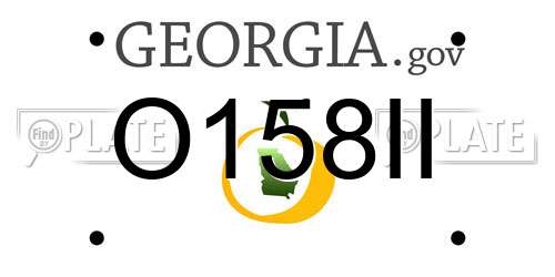 O158II Georgia License Plate