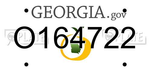 O164722 Georgia License Plate