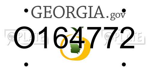 O164772 Georgia License Plate