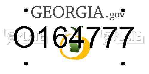 O164777 Georgia License Plate